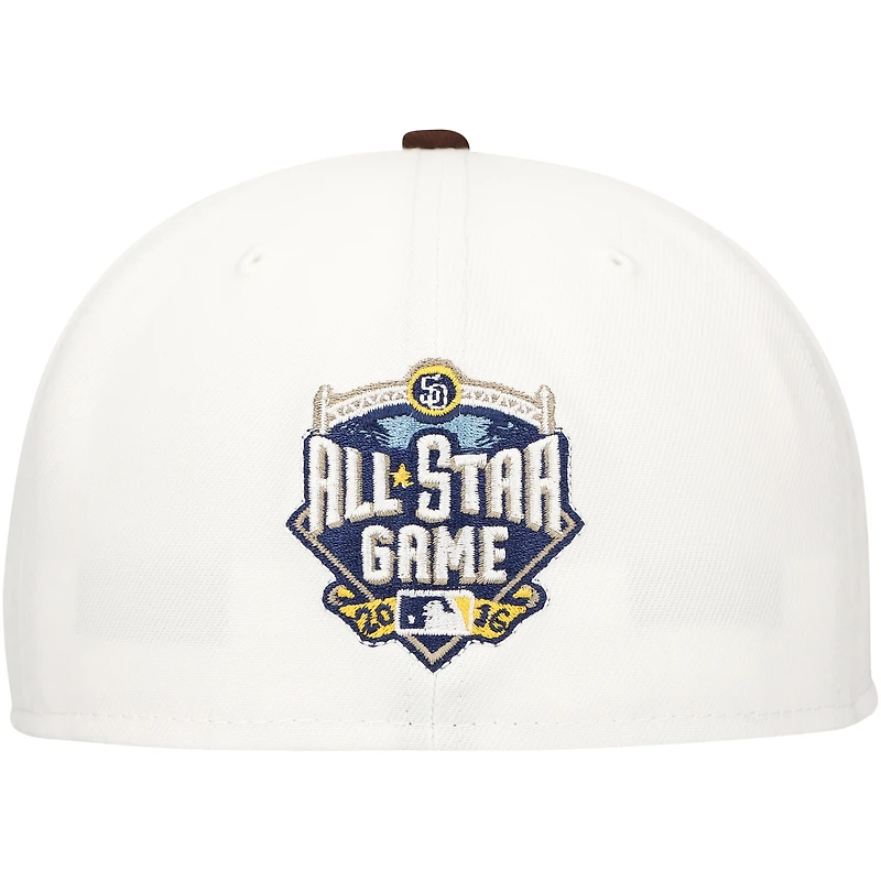 Men's New Era White/Brown San Diego Padres Major Sidepatch 59FIFTY Fitted Hat