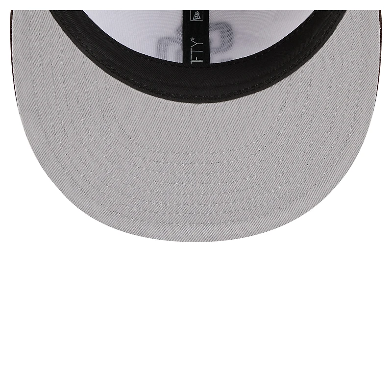 Casquette ajustée New Era 59FIFTY blanche/marron des Padres de San Diego pour homme
