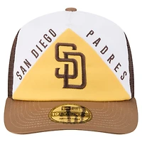 Men's New Era White/Brown San Diego Padres Retro Cut 19TWENTY Adjustable Trucker Hat