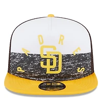 Men's New Era White/Gold San Diego Padres Team Foam Front A-Frame Trucker 9FIFTY Snapback Hat