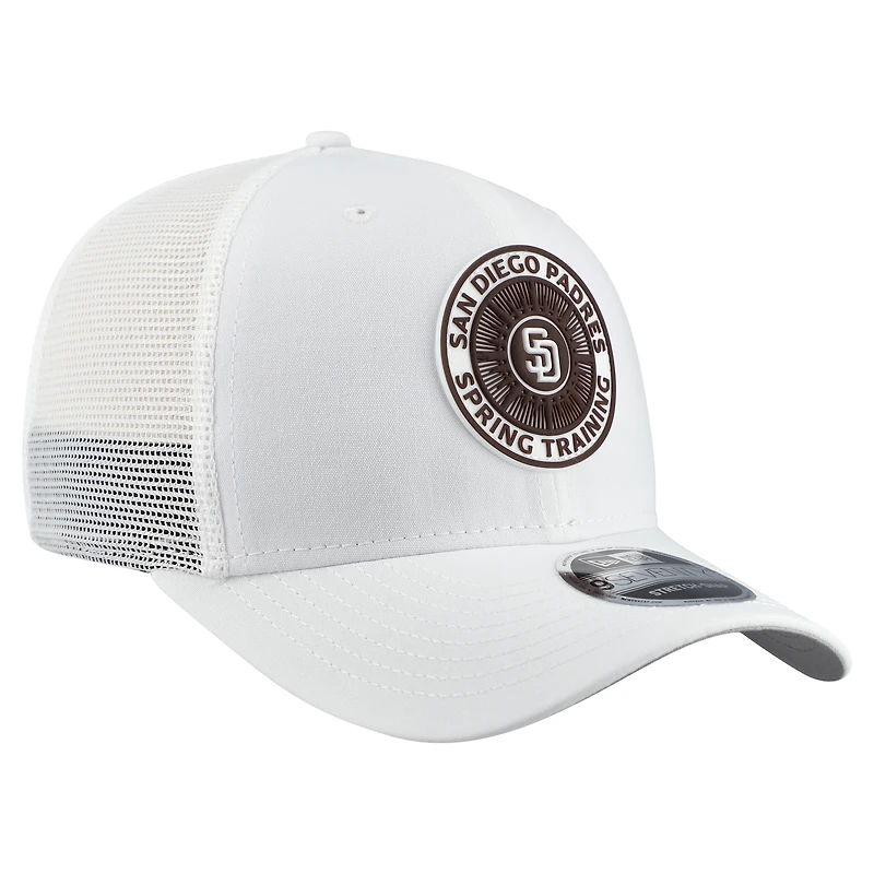 Men's New Era  White San Diego Padres 2026 Spring Training Fan Pack 9SEVENTY Adjustable Trucker Hat