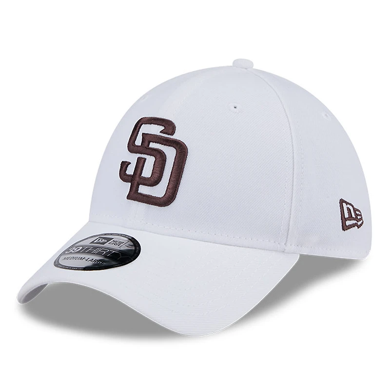 Casquette 39THIRTY Flex blanche des San Diego Padres de New Era pour homme