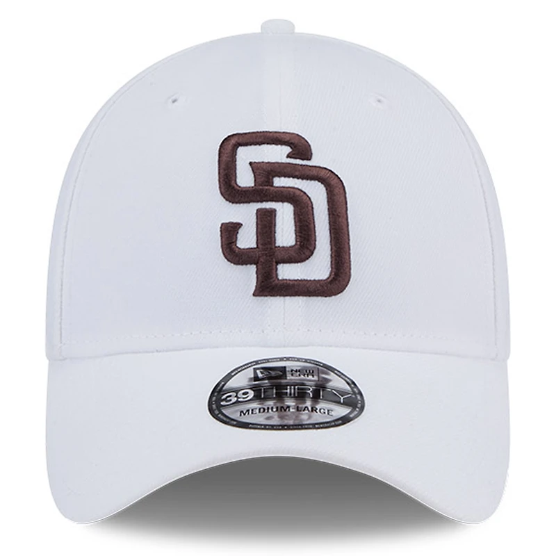 Casquette 39THIRTY Flex blanche des San Diego Padres de New Era pour homme