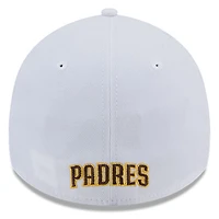Casquette 39THIRTY Flex blanche des San Diego Padres de New Era pour homme
