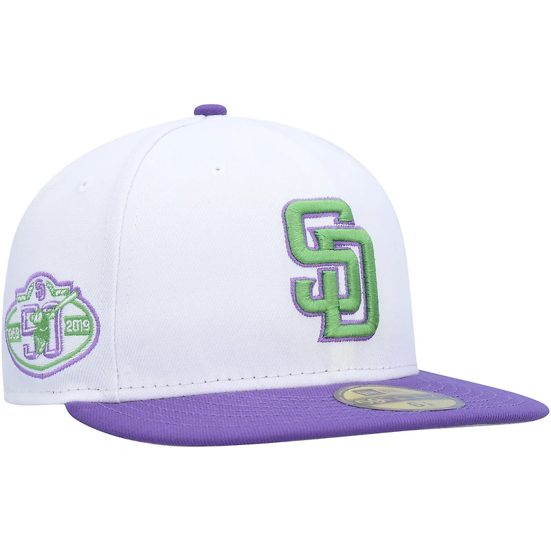 Casquette ajustée 59FIFTY avec écusson latéral San Diego Padres New Era pour homme, blanc