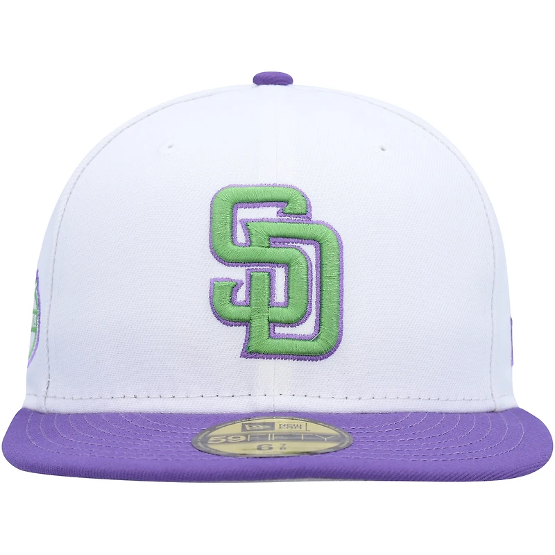 Casquette ajustée 59FIFTY avec écusson latéral San Diego Padres New Era pour homme, blanc