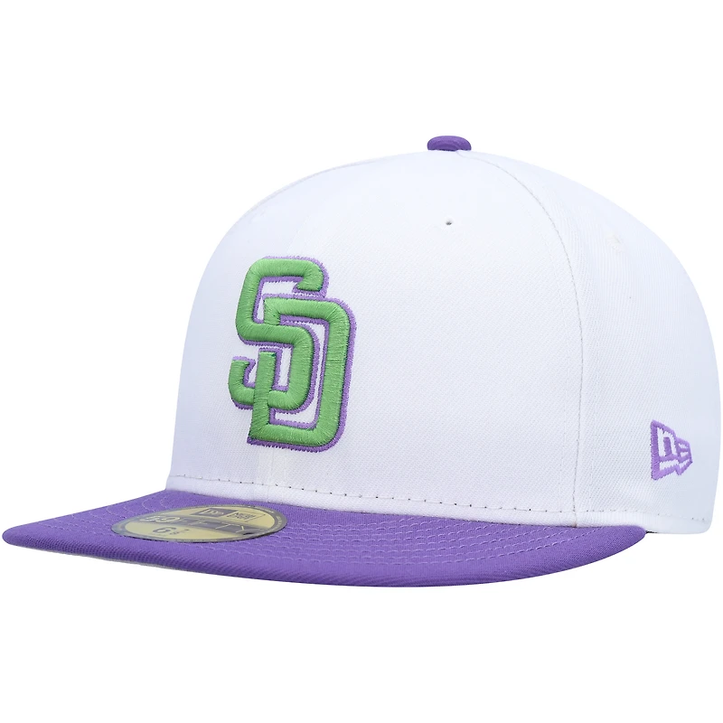 Casquette ajustée 59FIFTY avec écusson latéral San Diego Padres New Era pour homme, blanc