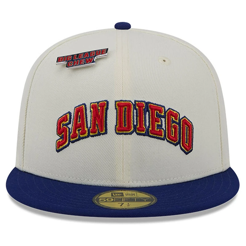 Casquette ajustée 59FIFTY New Era pour hommes des San Diego Padres Big League Chew Original blanche