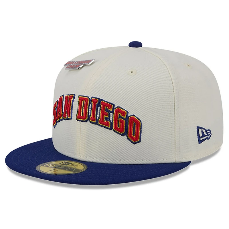 Casquette ajustée 59FIFTY New Era pour hommes des San Diego Padres Big League Chew Original blanche