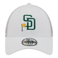 Men's New Era  White San Diego Padres Flag 9FORTY Trucker Adjustable Hat