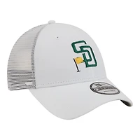 Men's New Era  White San Diego Padres Flag 9FORTY Trucker Adjustable Hat