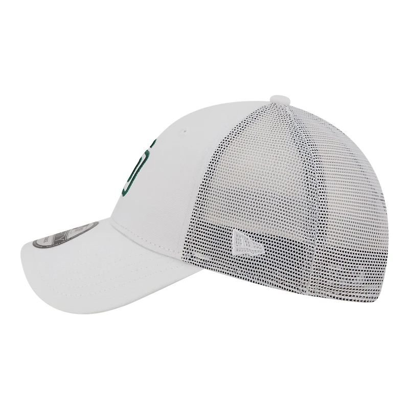 Casquette trucker ajustable New Era 9FORTY blanche à motif drapeau des Padres de San Diego pour homme