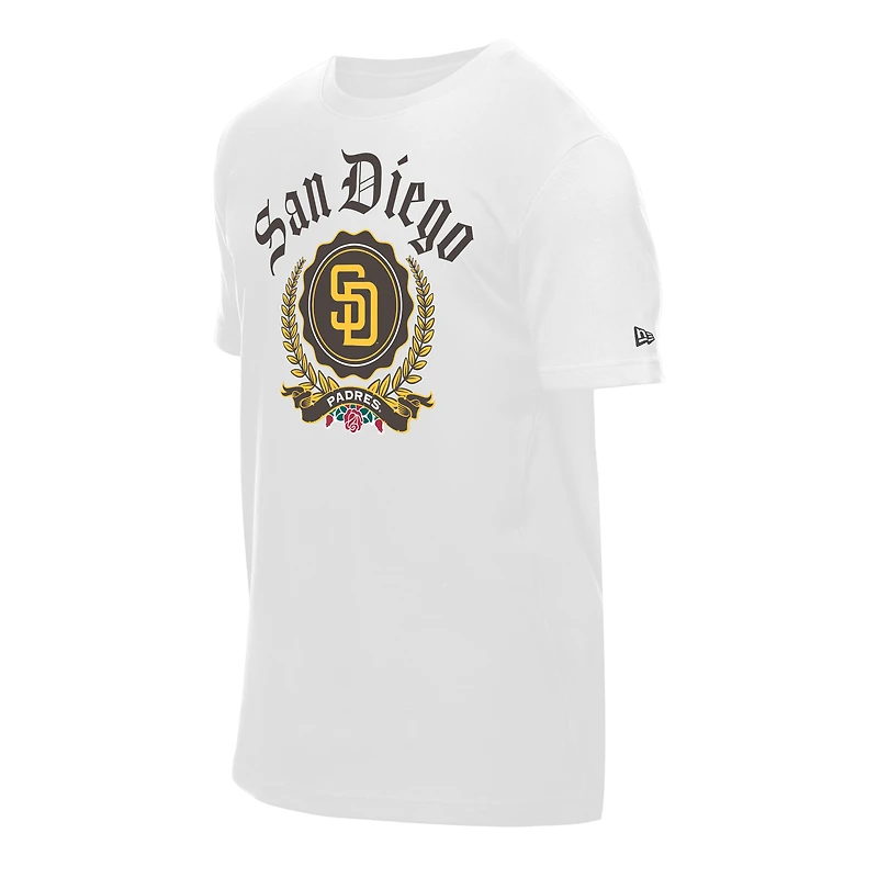 Men's New Era  White San Diego Padres Fleur Domestic T-Shirt