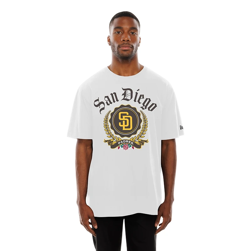 T-shirt New Era blanc San Diego Padres Fleur Domestic pour homme