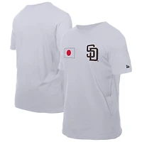 T-shirt New Era blanc pour homme avec drapeau japonais des Padres de San Diego