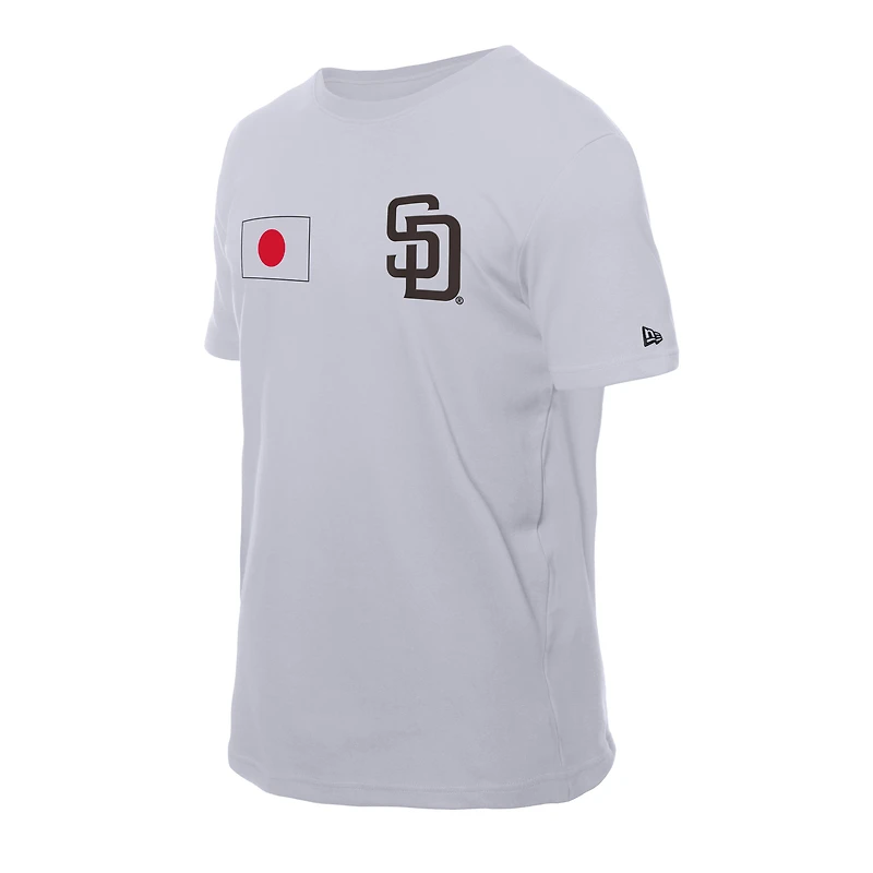 Men's New Era White San Diego Padres Japanese Flag T-Shirt