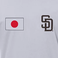 T-shirt New Era blanc pour homme avec drapeau japonais des Padres de San Diego