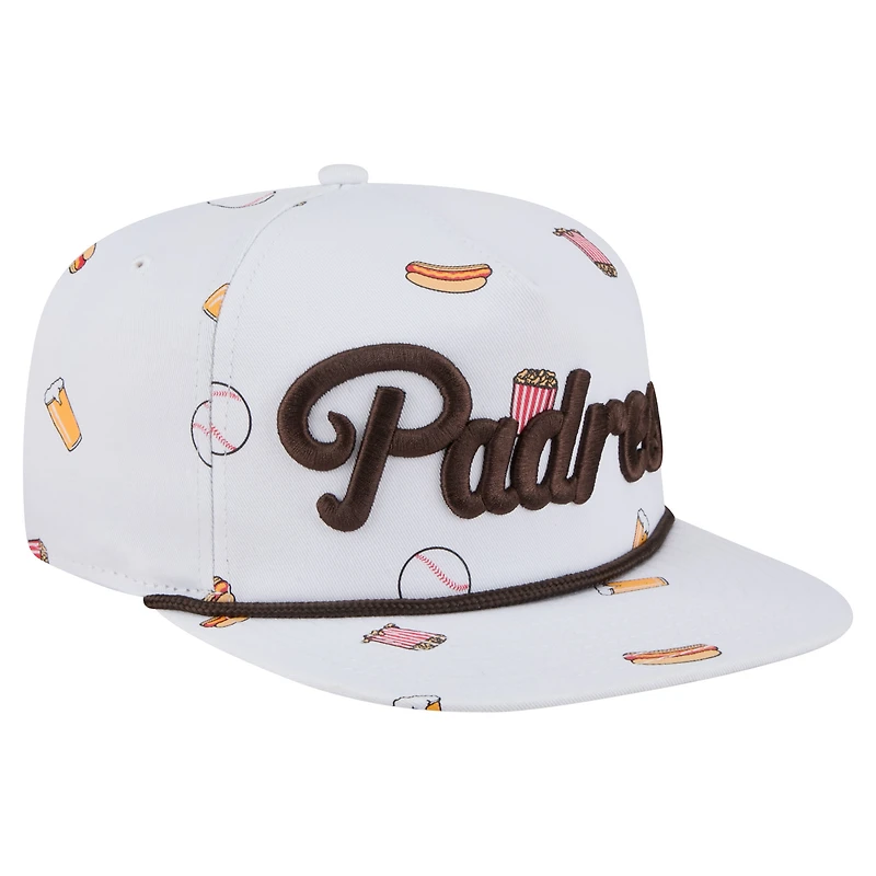 Casquette ajustable New Era blanche San Diego Padres Team Cheer Rope 19TWENTY pour homme