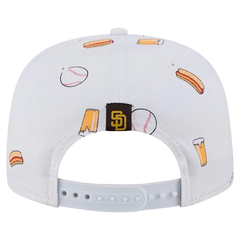 Casquette ajustable New Era blanche San Diego Padres Team Cheer Rope 19TWENTY pour homme