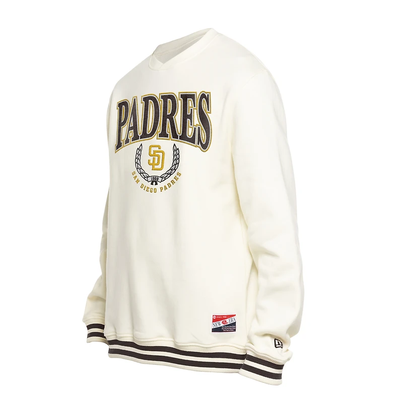 Men's New Era White San Diego Padres Throwback Sweatshirt