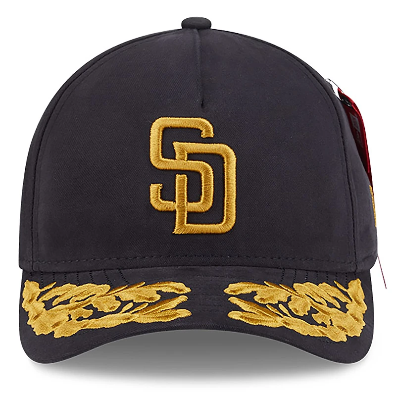 Casquette ajustable A-Frame 9FORTY noire New Era x Alpha Industries pour homme, des Padres de San Diego