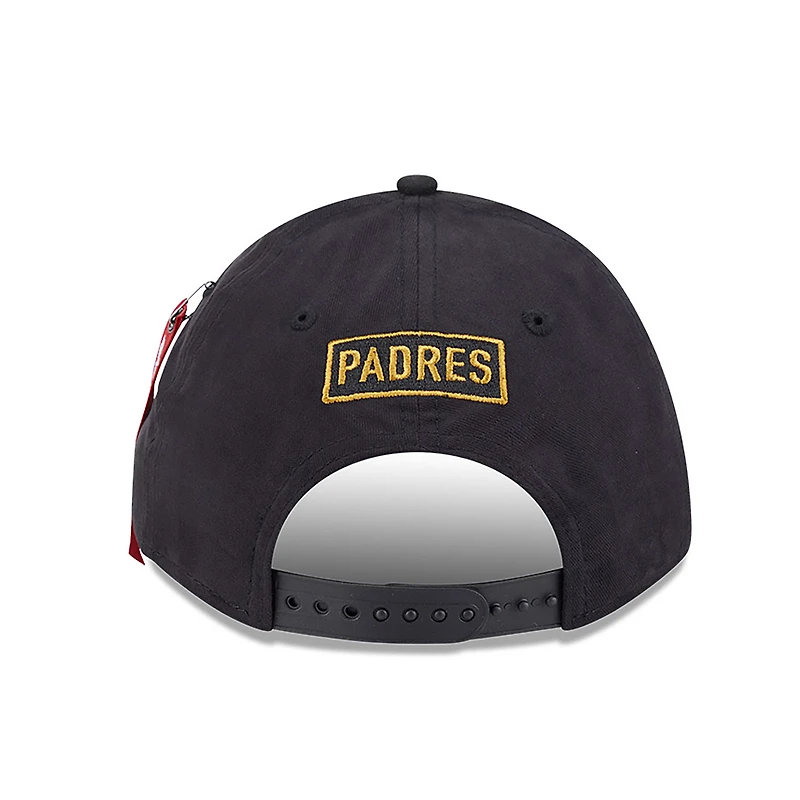 Men's New Era x Alpha Industries  Black San Diego Padres A-Frame 9FORTY Adjustable Hat