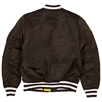 Blouson aviateur zippé marron New Era x Alpha Industries pour homme des Padres de San Diego