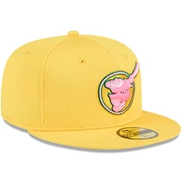 Casquette d'entraînement au bâton New Era 59FIFTY jaune City Connect des Padres de San Diego pour homme