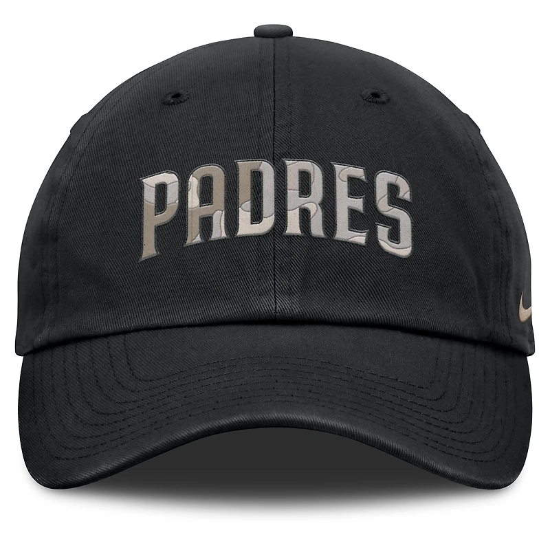Casquette ajustable Nike noire pour homme, motif camouflage des Padres de San Diego