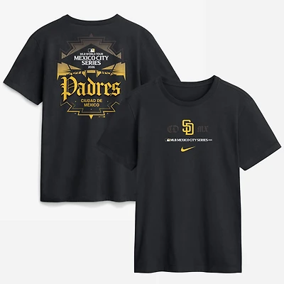 T-shirt graphique Nike noir pour homme, San Diego Padres, tournée mondiale MLB : série de Mexico
