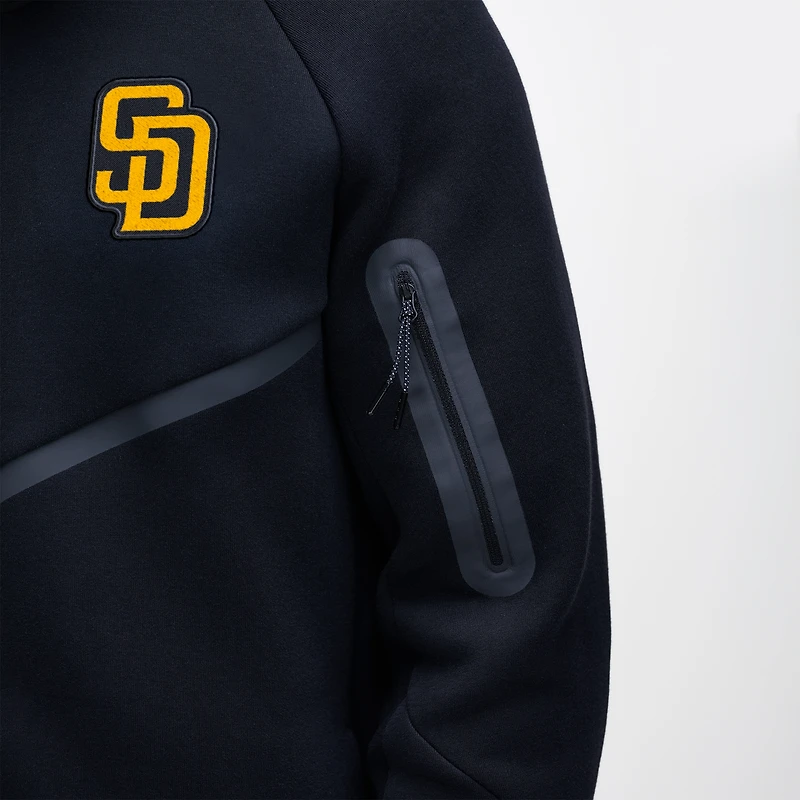 Veste à capuche zippée Nike Tech Fleece Windrunner noire des San Diego Padres pour homme