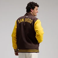 Men's Nike Brown/Gold San Diego Padres Authentic Collection Dugout Relaxed Full-Zip Bomber Jacket