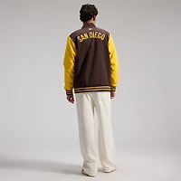 Men's Nike Brown/Gold San Diego Padres Authentic Collection Dugout Relaxed Full-Zip Bomber Jacket