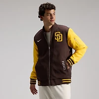 Men's Nike Brown/Gold San Diego Padres Authentic Collection Dugout Relaxed Full-Zip Bomber Jacket