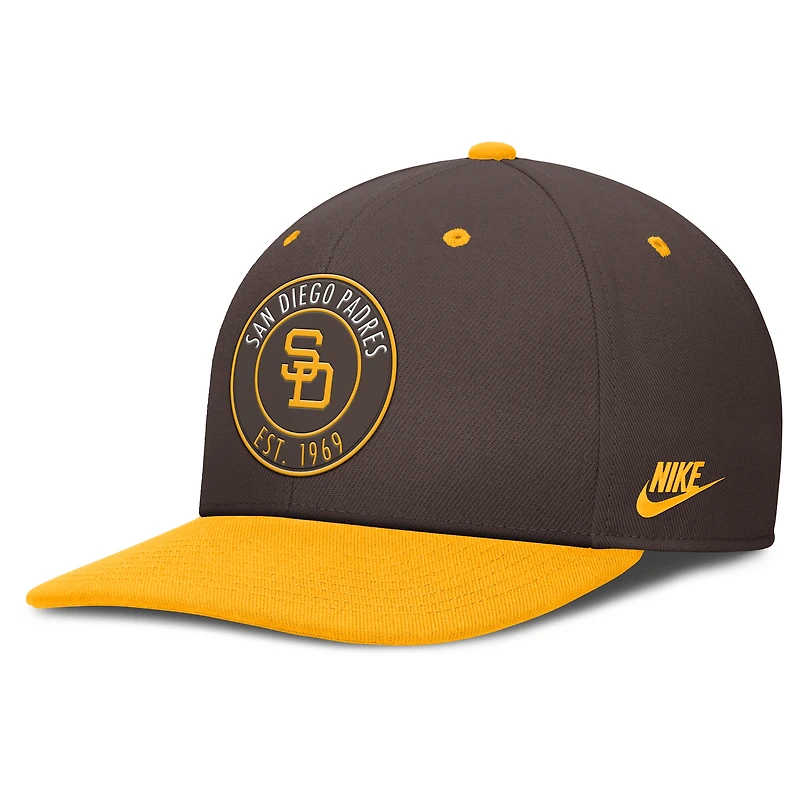 Men's Nike Brown/Gold San Diego Padres Cooperstown Collection Pro Dri-FIT Snapback Hat