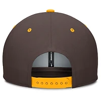 Casquette Nike Pro Dri-FIT Snapback marron/doré pour homme, collection Cooperstown des Padres de San Diego