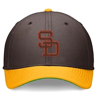Casquette de performance Nike marron/or San Diego Padres Cooperstown Collection Rewind Swooshflex pour homme