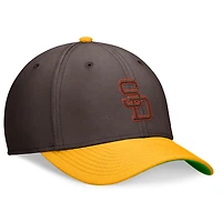 Casquette de performance Nike marron/or San Diego Padres Cooperstown Collection Rewind Swooshflex pour homme