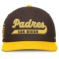 Casquette Nike Pro Performance Snapback marron/doré pour homme des San Diego Padres