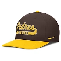 Casquette Nike Pro Performance Snapback marron/doré pour homme des San Diego Padres
