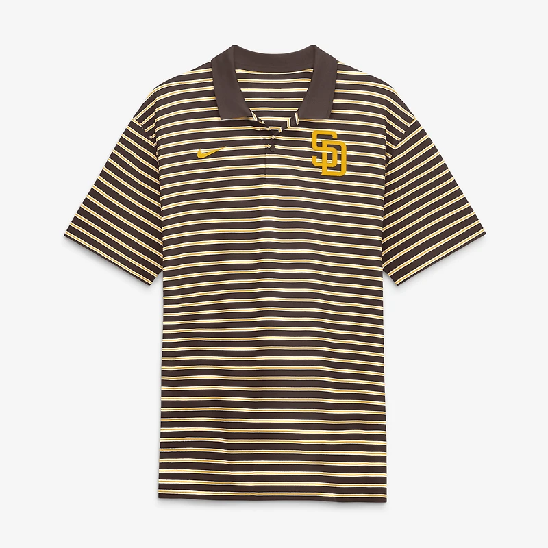 Men's Nike Brown/White San Diego Padres Striped Victory Dri-FIT Polo