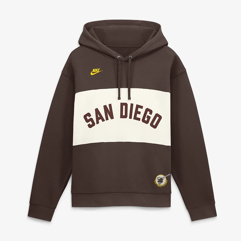 Men's Nike Brown San Diego Padres 1969-1984 Cooperstown Collection Legacy Color-Block Hoodie