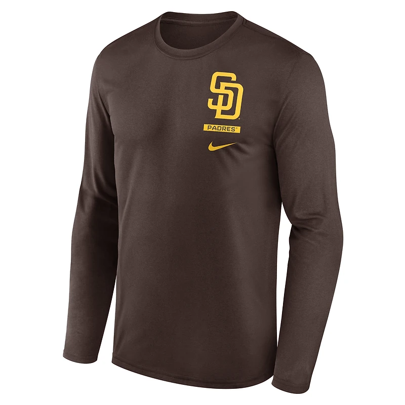Men's Nike Brown San Diego Padres 2-Hit Legend Dri-FIT Long Sleeve T-Shirt