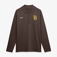 Pull-over Nike marron San Diego Padres Authentic Collection Dri-FIT à demi-zip pour homme