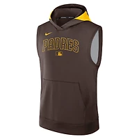 Sweat à capuche sans manches Nike San Diego Padres Authentic Collection Performance marron pour homme