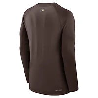 Sweat-shirt Nike marron authentique San Diego Padres Game Time Performance pour homme