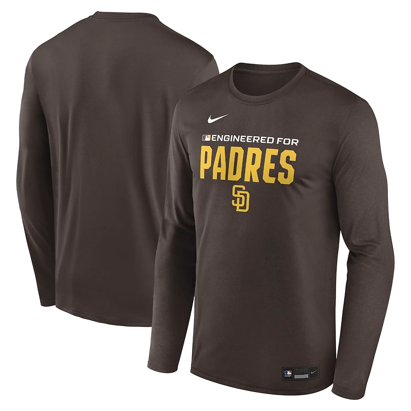 Men's Nike Brown San Diego Padres Authentic Collection Legend Dri-FIT Long Sleeve T-Shirt