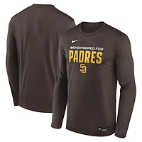 Men's Nike Brown San Diego Padres Authentic Collection Legend Dri-FIT Long Sleeve T-Shirt