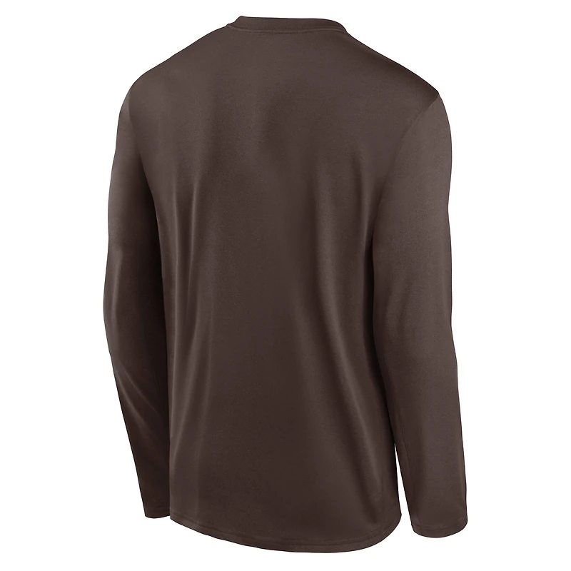 Men's Nike Brown San Diego Padres Authentic Collection Legend Dri-FIT Long Sleeve T-Shirt