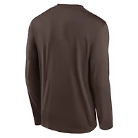 Men's Nike Brown San Diego Padres Authentic Collection Legend Dri-FIT Long Sleeve T-Shirt